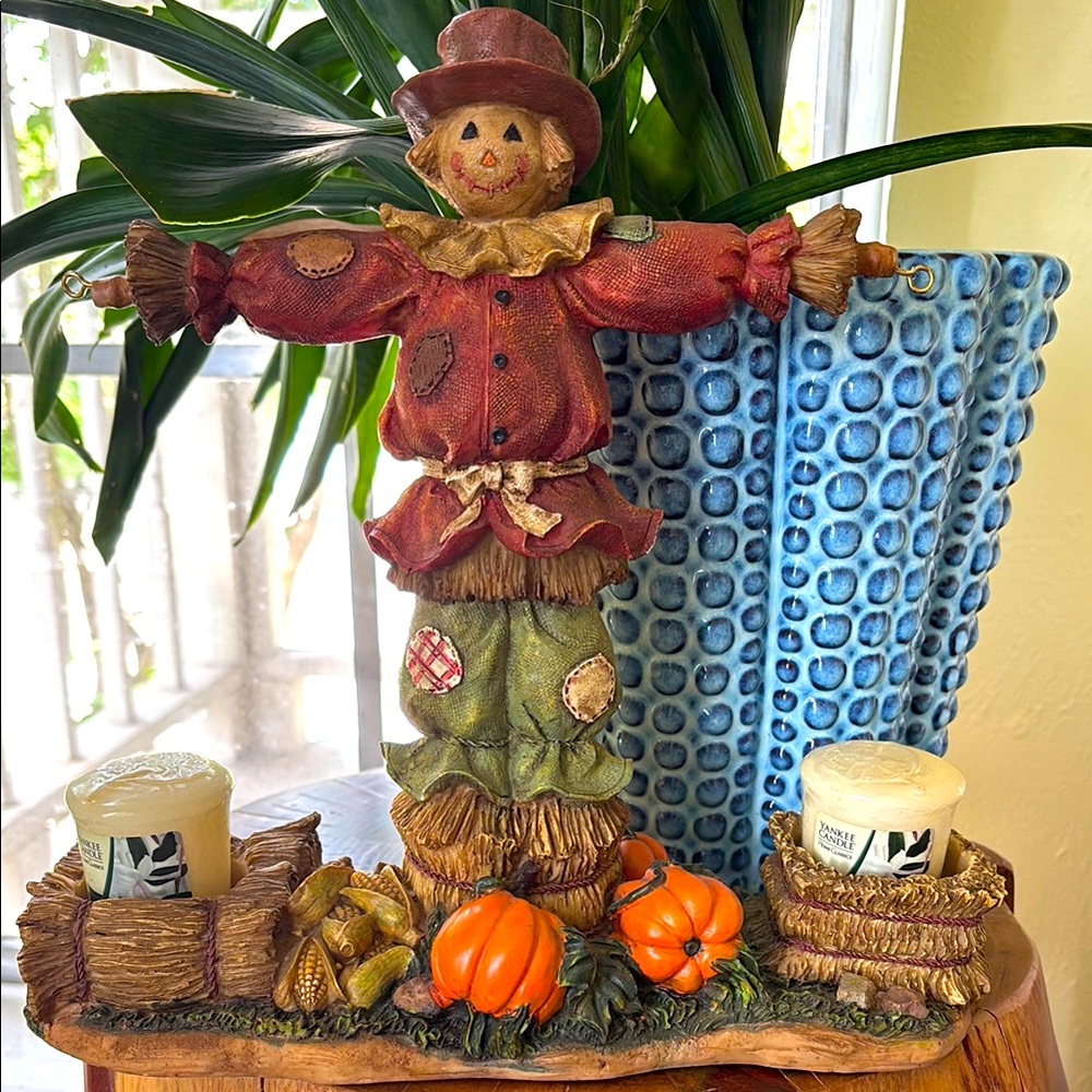 Vintage Yankee Candle Fall Scarecrow Candle Holder